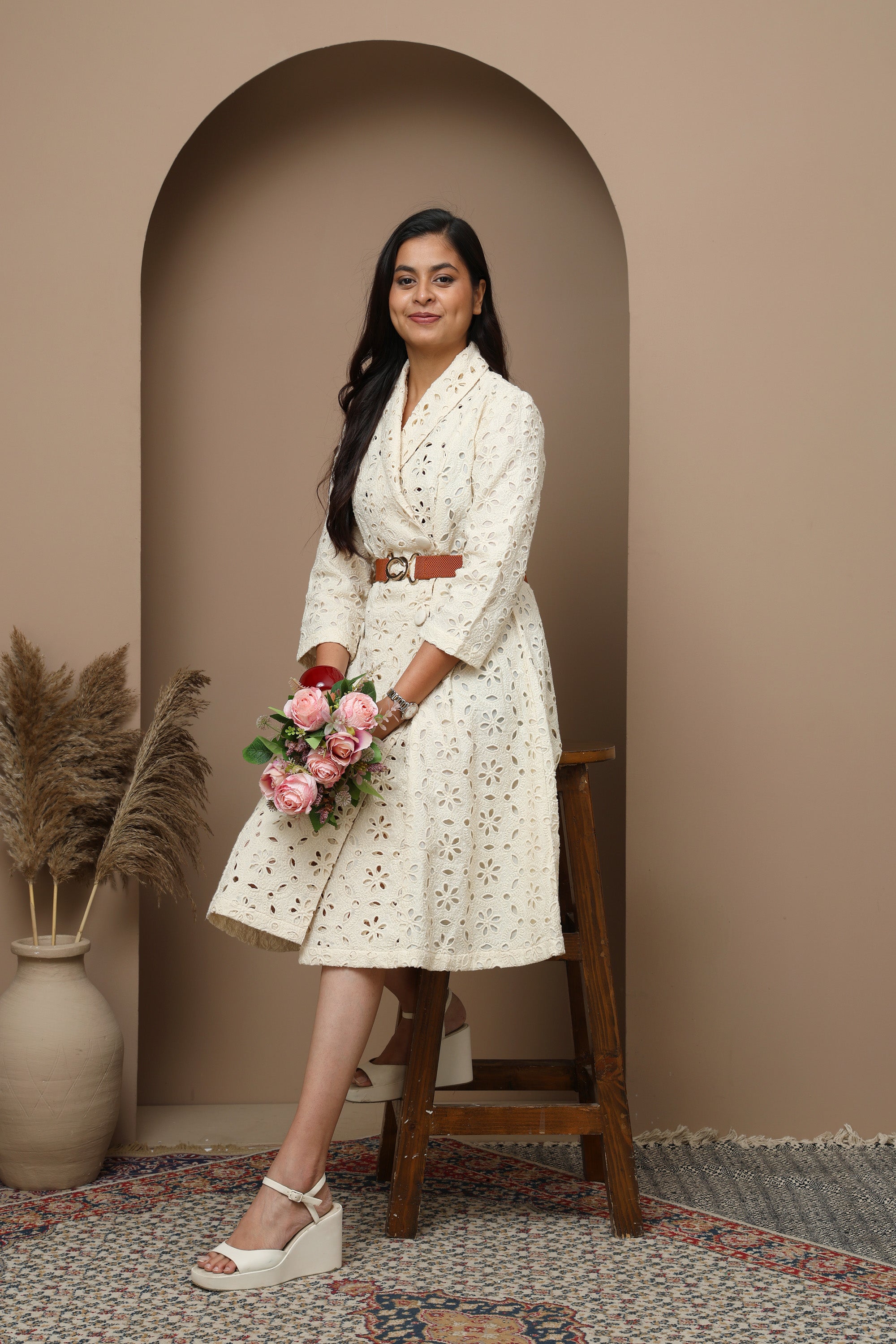 Hakoba Kora Cotton Blazer-Style Dress for Women