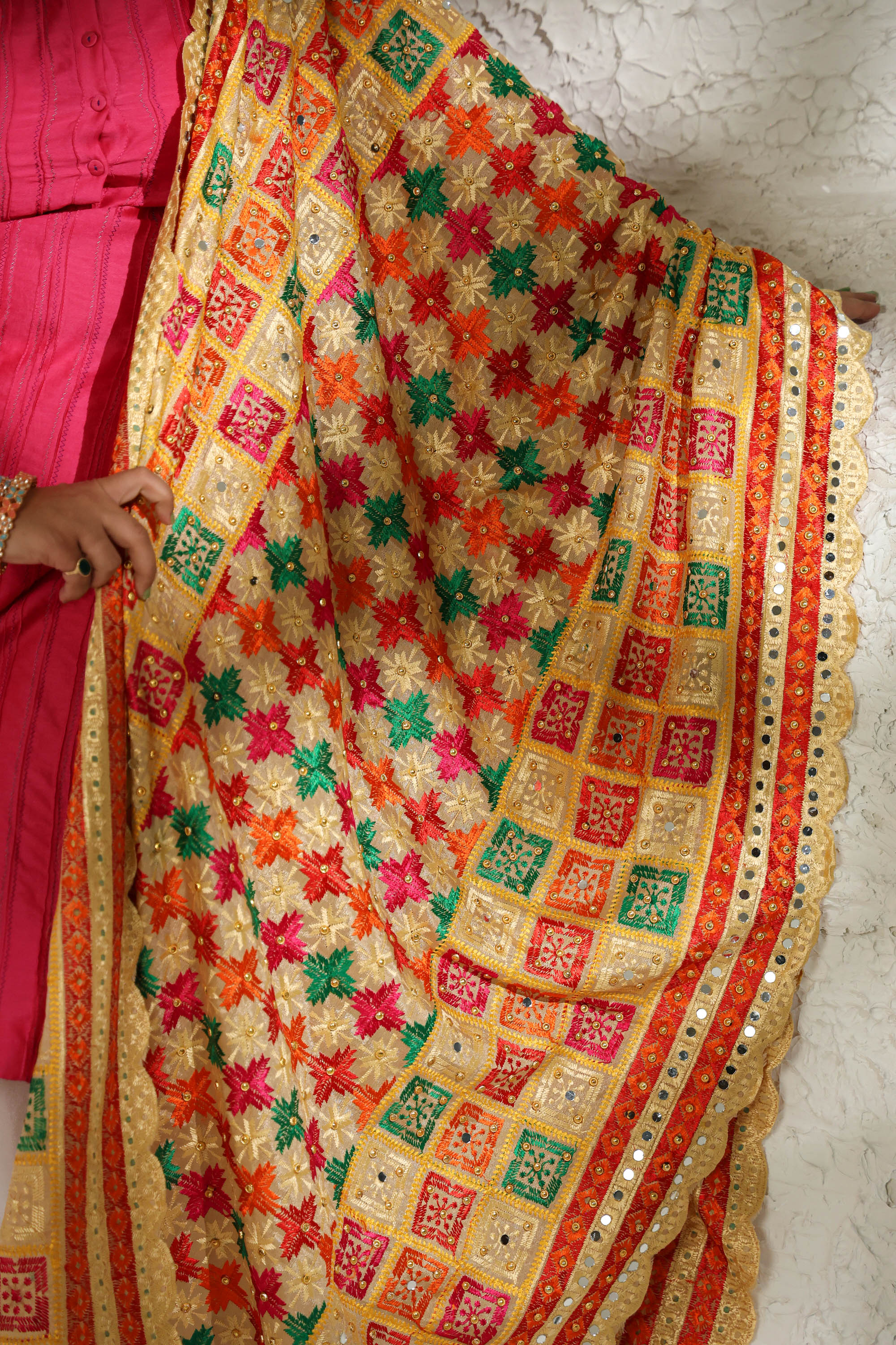 Multicolour Punjabi Phulkari Dupatta