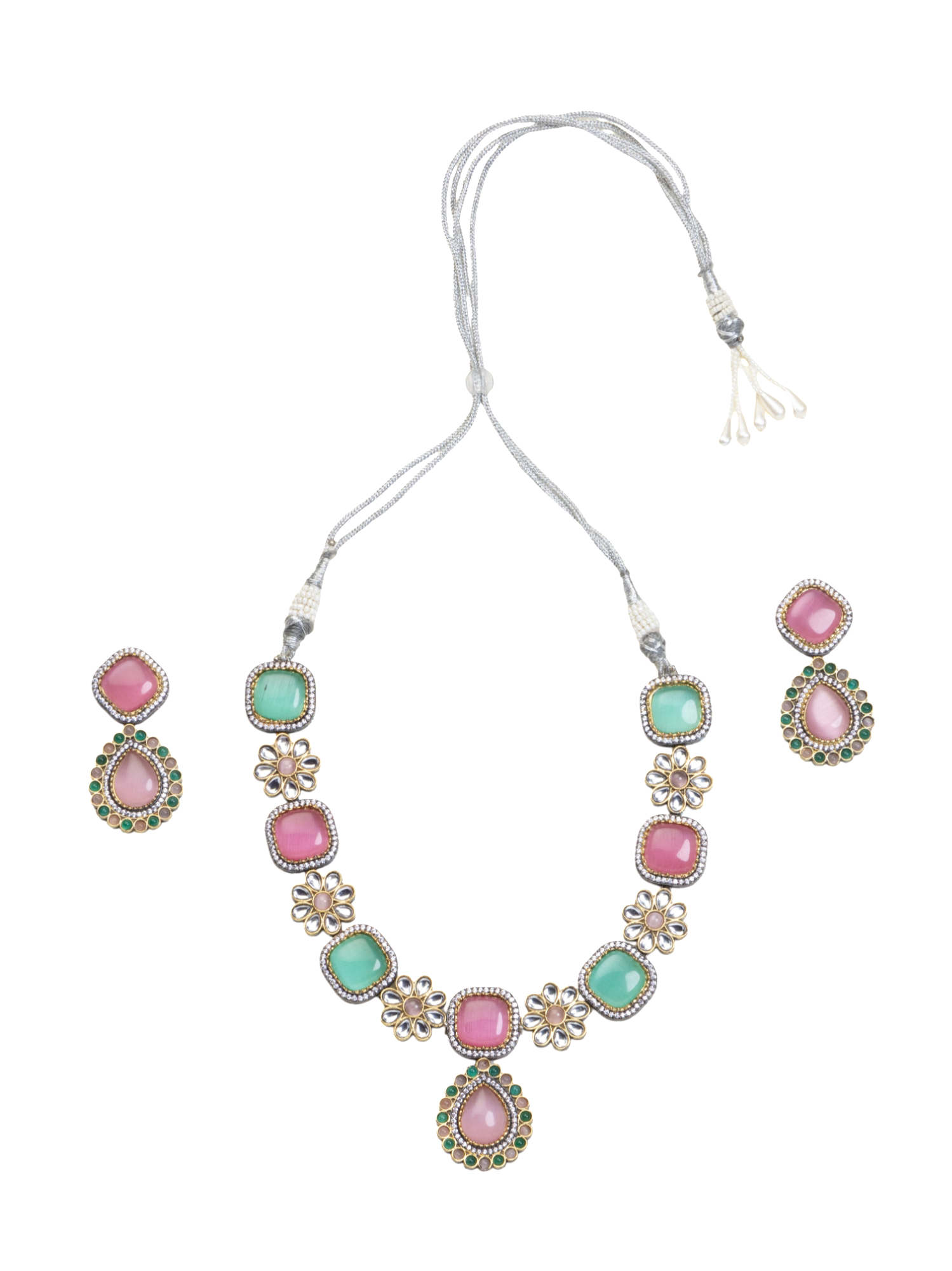 Mint Green & Pink Choker Set