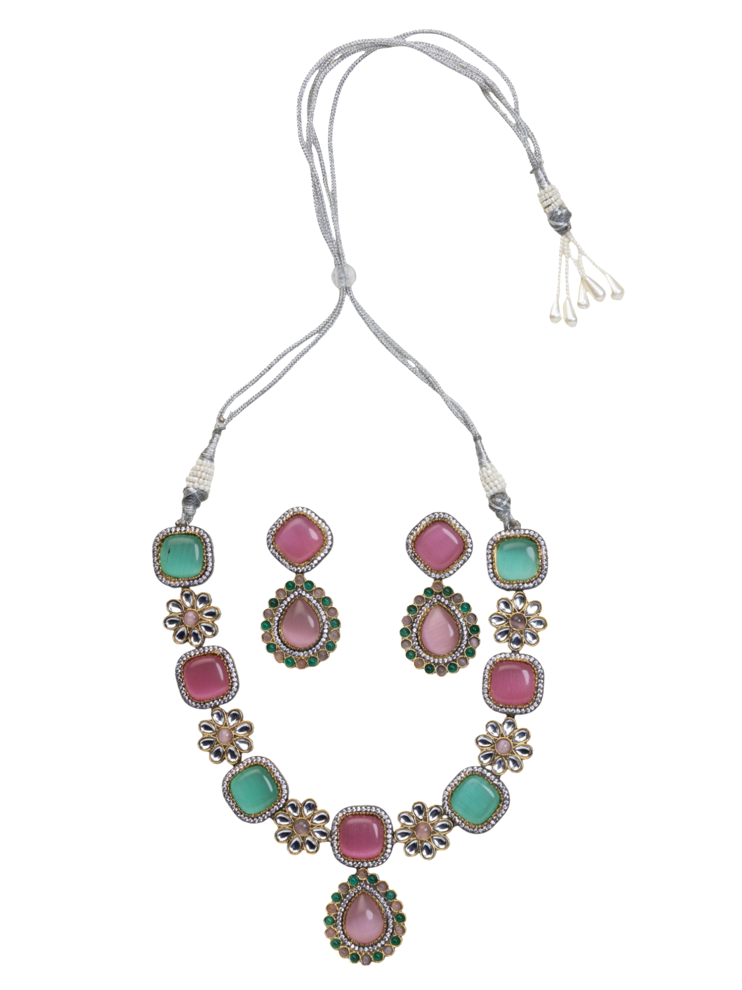 Mint Green & Pink Choker Set