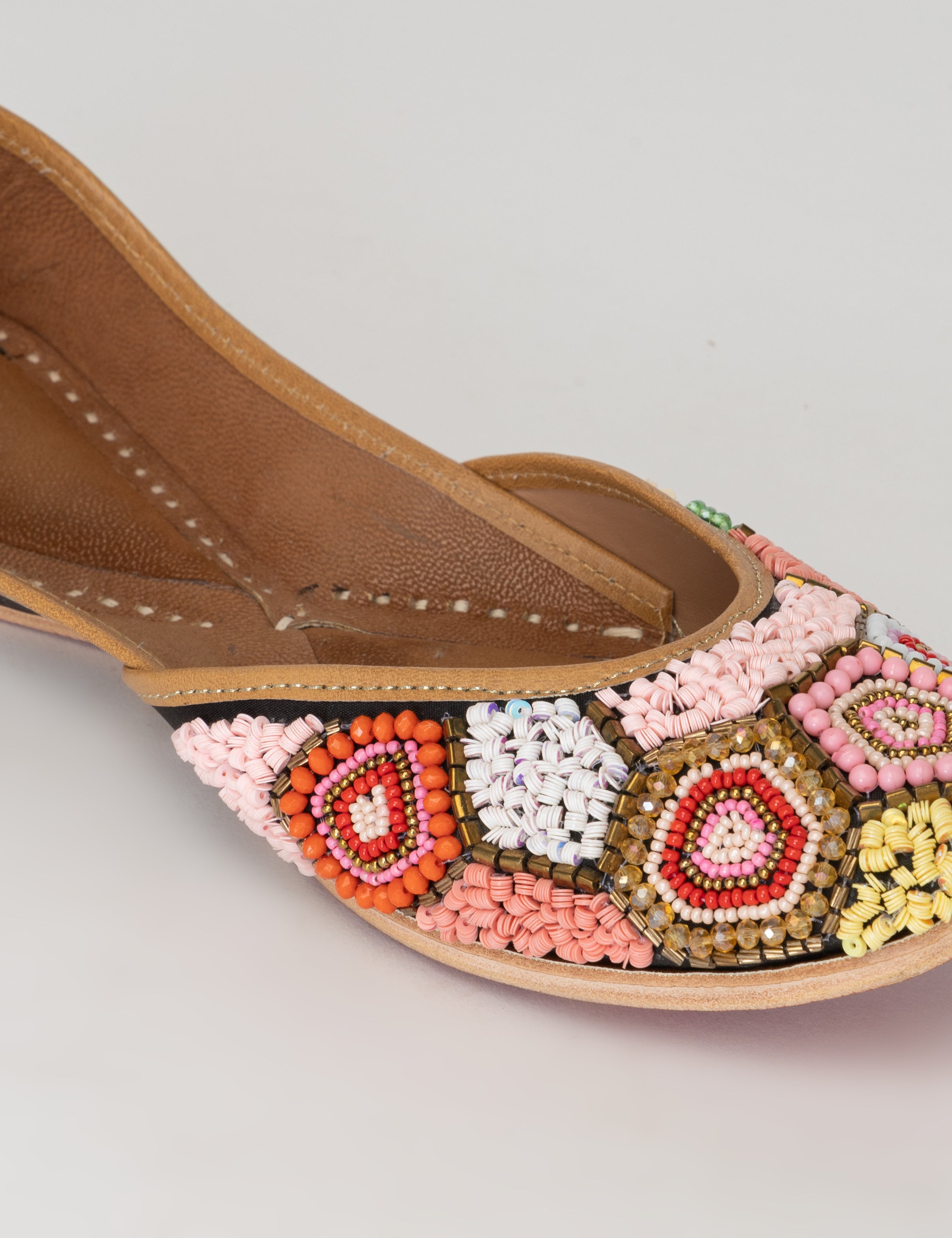 Black Beaded Juttis – Handcrafted Traditional Slip-Ons